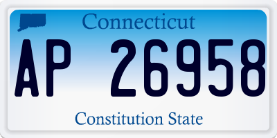 CT license plate AP26958