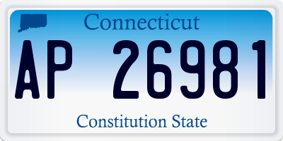 CT license plate AP26981