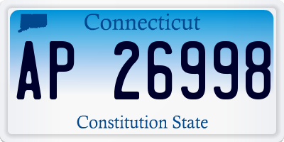 CT license plate AP26998