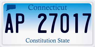 CT license plate AP27017