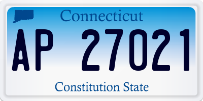 CT license plate AP27021