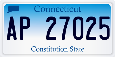 CT license plate AP27025