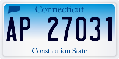 CT license plate AP27031