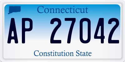 CT license plate AP27042