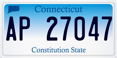 CT license plate AP27047