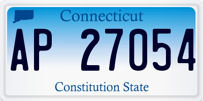 CT license plate AP27054