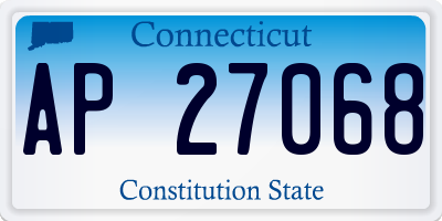 CT license plate AP27068