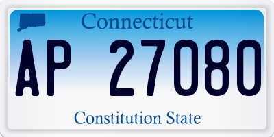 CT license plate AP27080