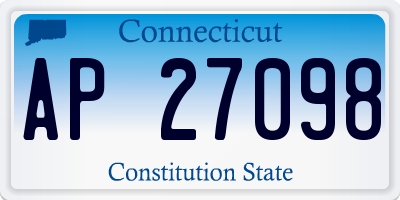 CT license plate AP27098