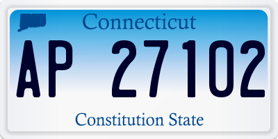 CT license plate AP27102