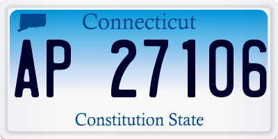 CT license plate AP27106