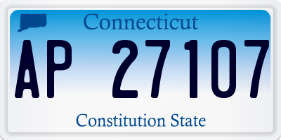 CT license plate AP27107