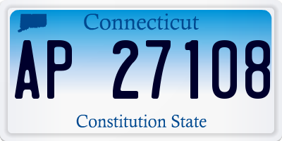CT license plate AP27108