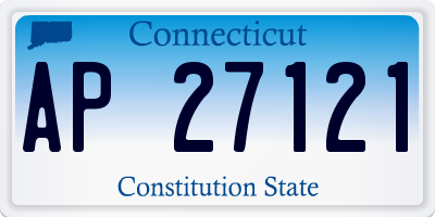 CT license plate AP27121