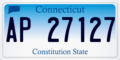 CT license plate AP27127