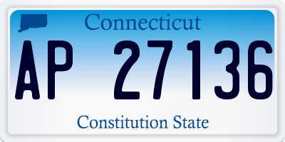 CT license plate AP27136