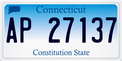CT license plate AP27137