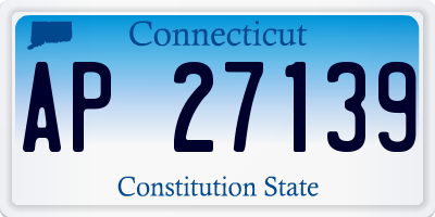 CT license plate AP27139