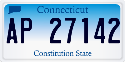 CT license plate AP27142