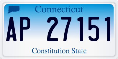 CT license plate AP27151