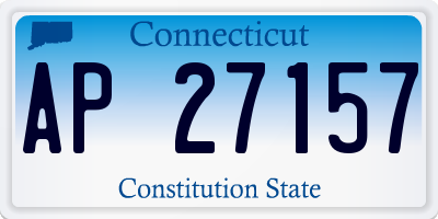 CT license plate AP27157