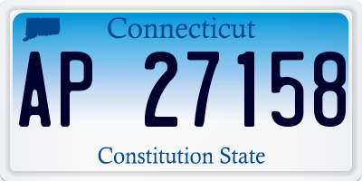CT license plate AP27158