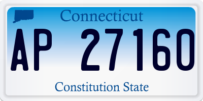 CT license plate AP27160