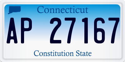 CT license plate AP27167