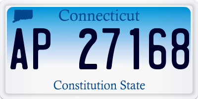 CT license plate AP27168