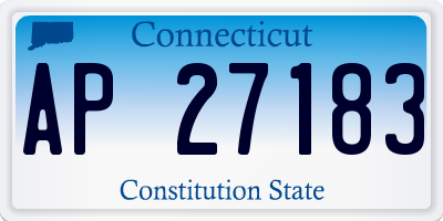 CT license plate AP27183