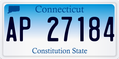 CT license plate AP27184