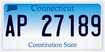CT license plate AP27189