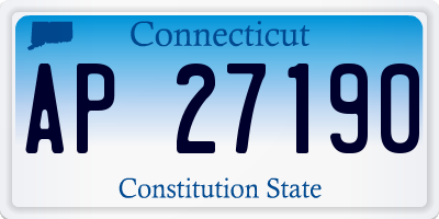 CT license plate AP27190