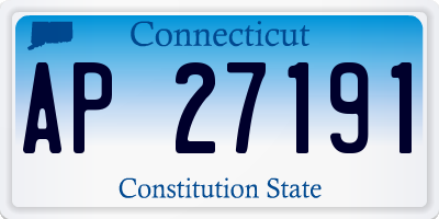 CT license plate AP27191