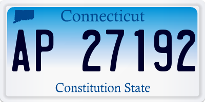 CT license plate AP27192