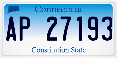 CT license plate AP27193
