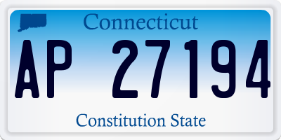 CT license plate AP27194
