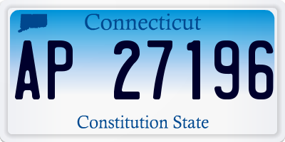 CT license plate AP27196