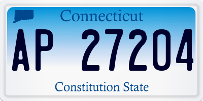 CT license plate AP27204
