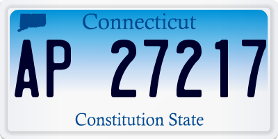 CT license plate AP27217