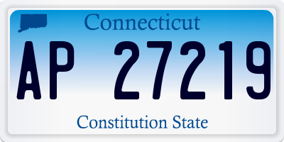 CT license plate AP27219