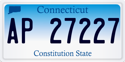 CT license plate AP27227