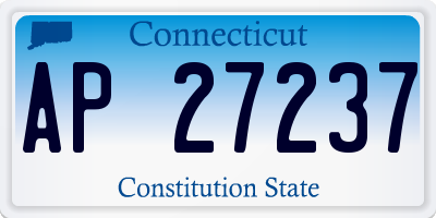 CT license plate AP27237