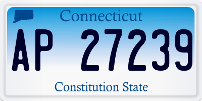 CT license plate AP27239