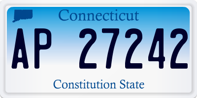 CT license plate AP27242