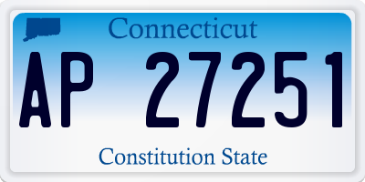 CT license plate AP27251