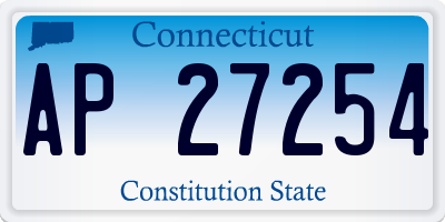 CT license plate AP27254