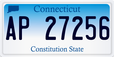 CT license plate AP27256