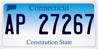 CT license plate AP27267
