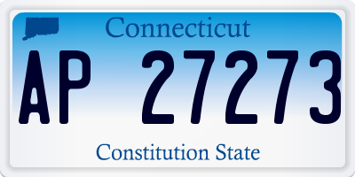 CT license plate AP27273